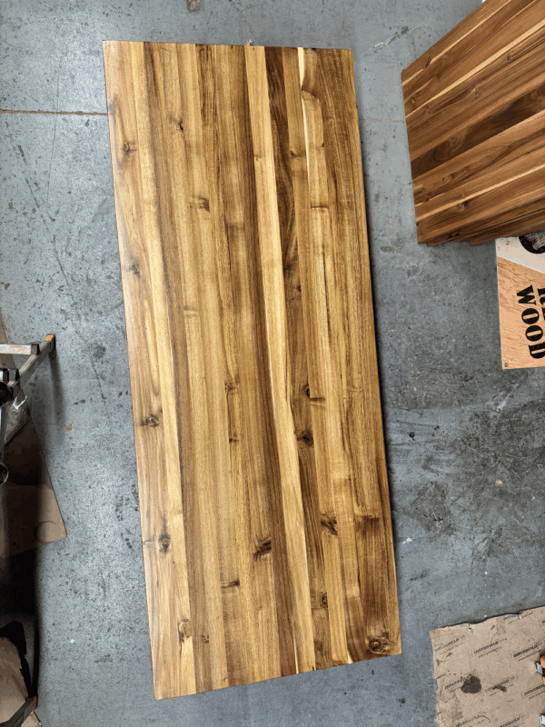 79 x 31.5 x 1.2 Clear Acacia Wood Countertop - Wide Plank (Edge-Glued)